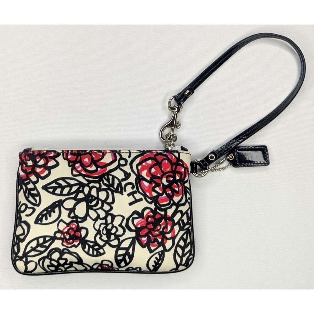 COACH Poppy Wristlet Coin Wallet with Roses - RARE! - Picture 5 of 9